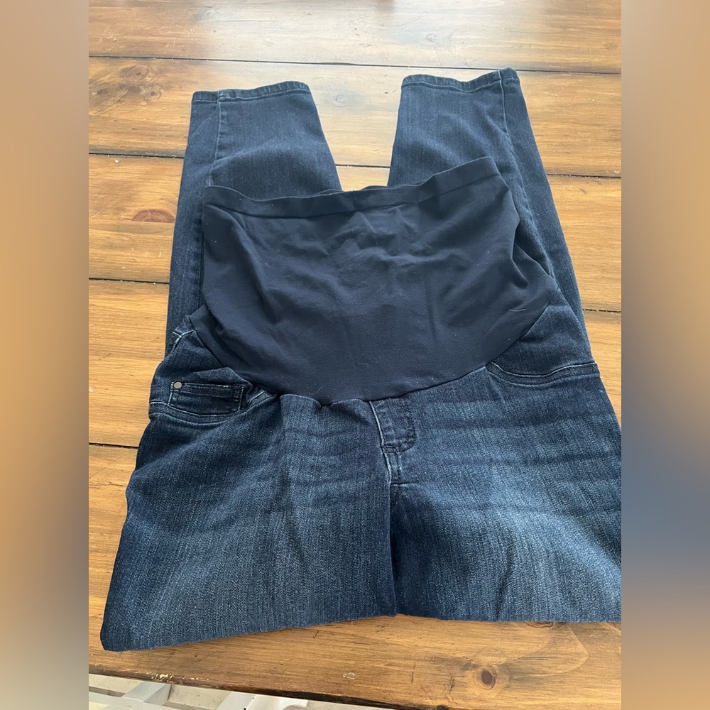 Indigo Blue Women's Dark Wash Maternity Jeggings
